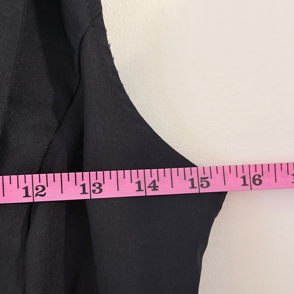 Women's Black Tailored Vest with Pinstriped Back Size L - Picture 6 of 9